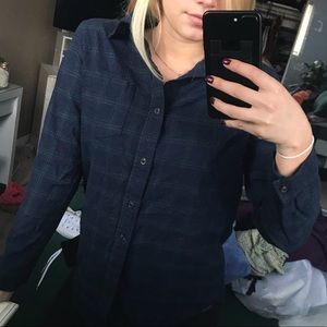 Blue and green plaid flannel